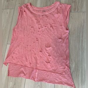 Free People distress/hole tee
